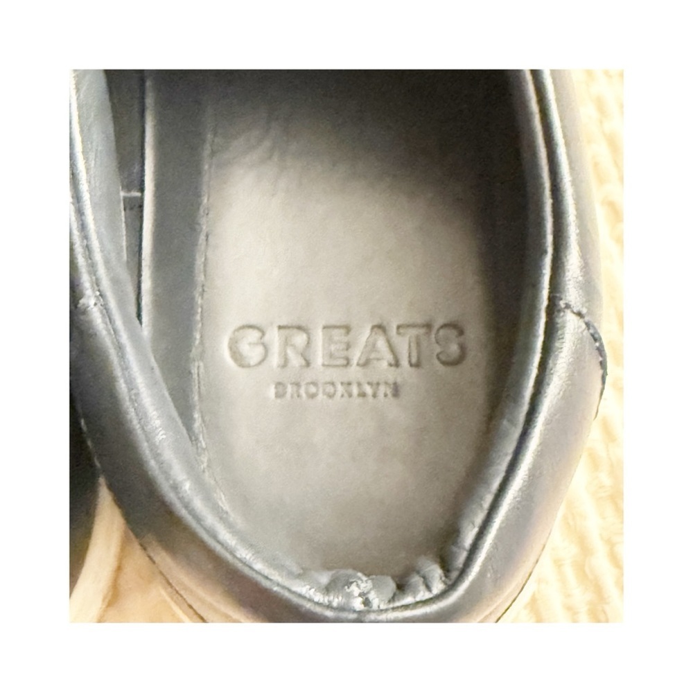GREATS BROOKLYN NAVY LEATHER  Sneaker Mens Navy Lace Up Italy 12.5 - Picture 5 of 7